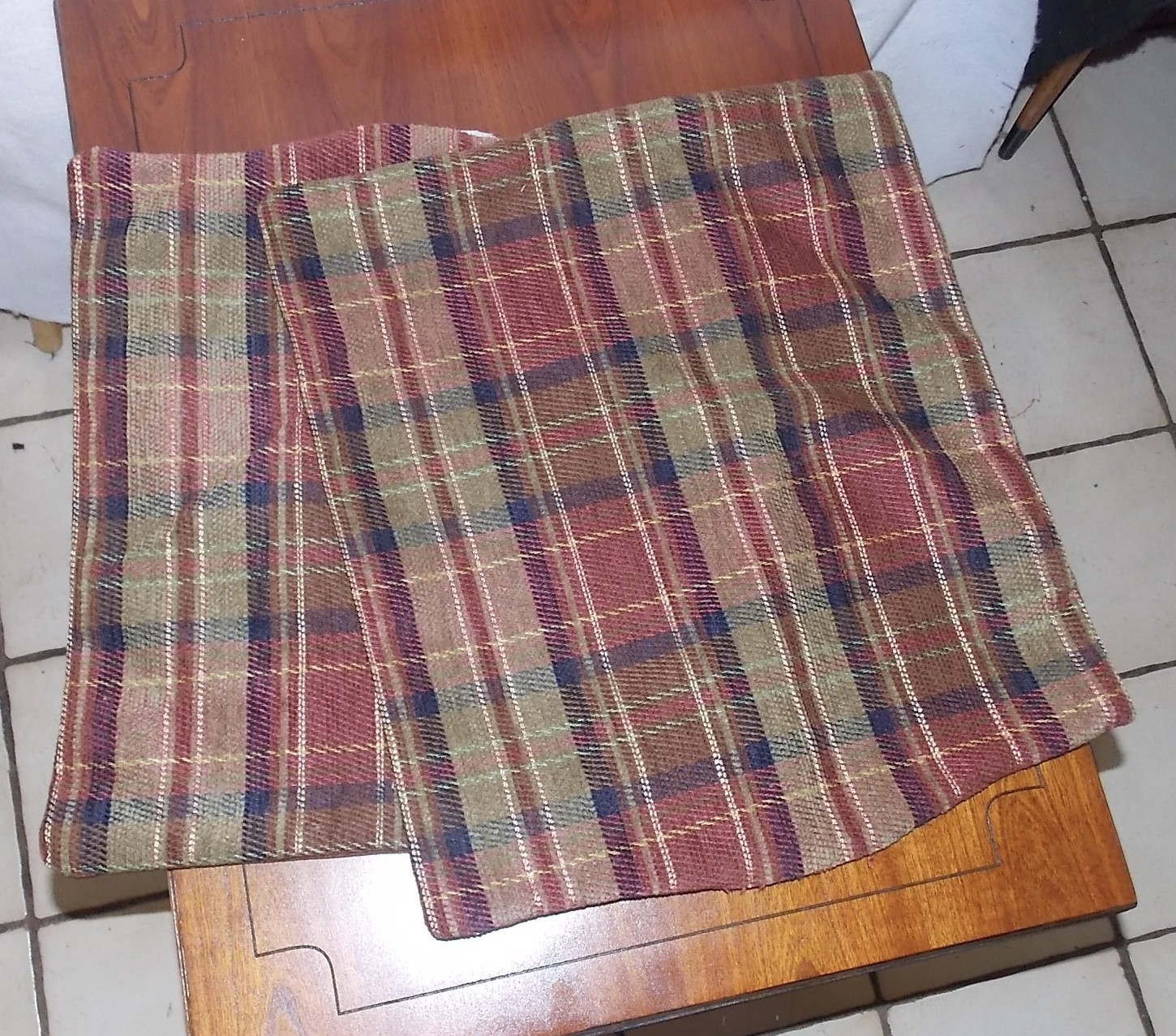 Pair of Rust Plaid Print Decorative Print Throw Pillows 16 x 17 gallery