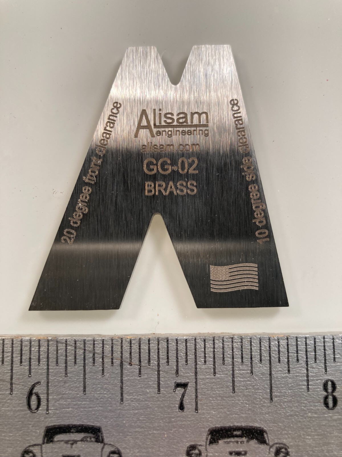 Tool bit grinding gauges, South Bend repro for steel & cast iron OR Brass gauge gallery