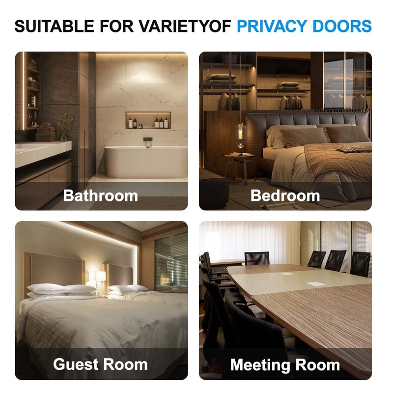 Privacy Door Levers, 3 Pack Matte Black Door Handles, Bed and Bath Door Locksets gallery