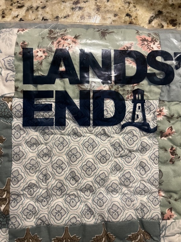 NWT Lands End Floral Square Patchwork Heirloom Standard Sham (1) Fresh Thyme Omb gallery