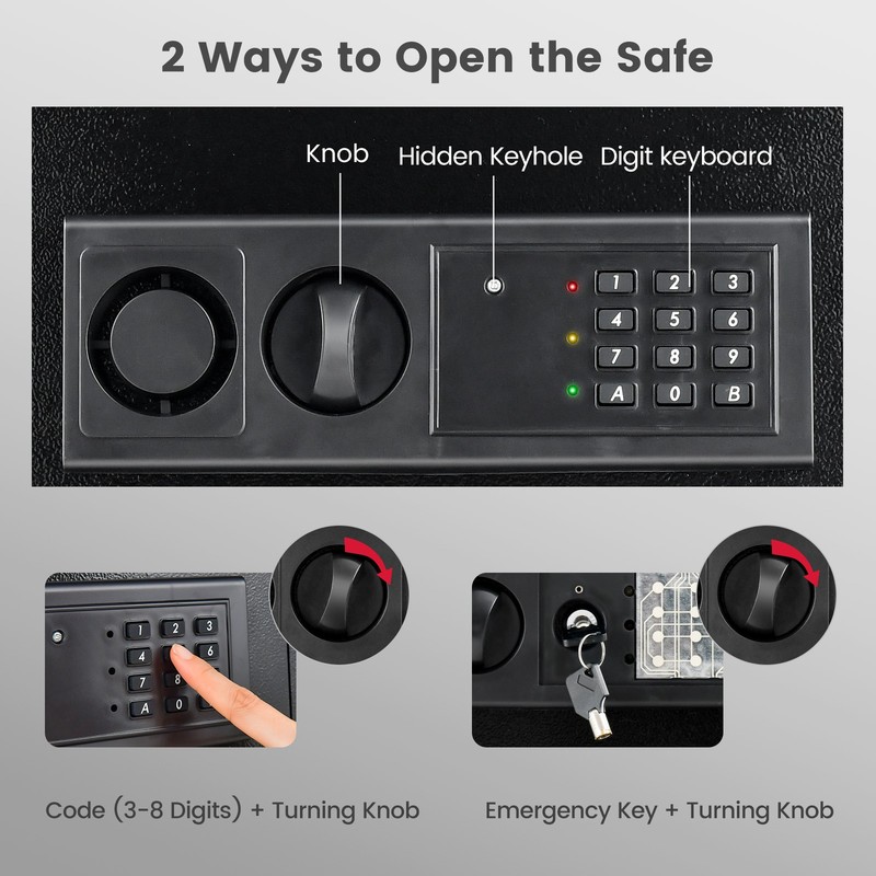 Wall Safe Box, Electronic Flat Wall Safe with Digital Keypad & 2 Emergency Keys gallery