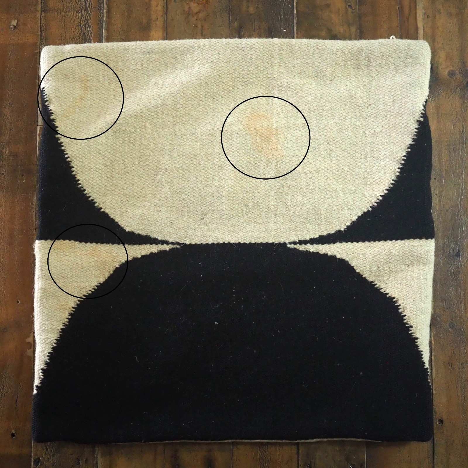 CB2 Wool Inverse Black and White Decorative Pillowcase Set of 2 gallery