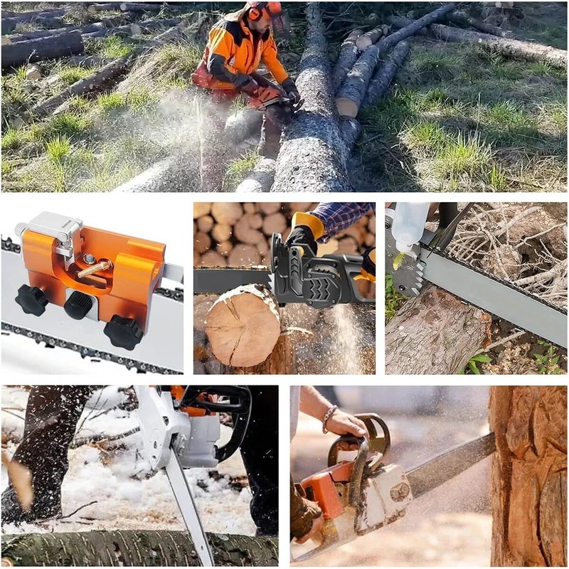Chainsaw Chain Sharpening Jig Portable Hand Crank Sharpener Tool Set us gallery