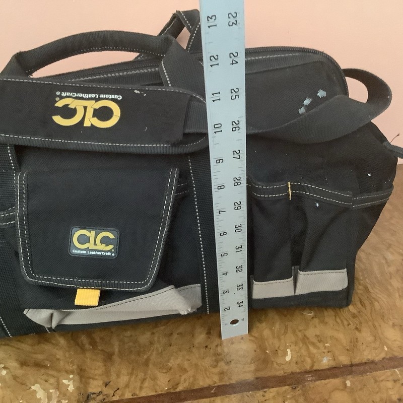 CLC 20 in. X 12 in. Polyester Tool Bag 20 Pockets Zip Closure Black -Read gallery