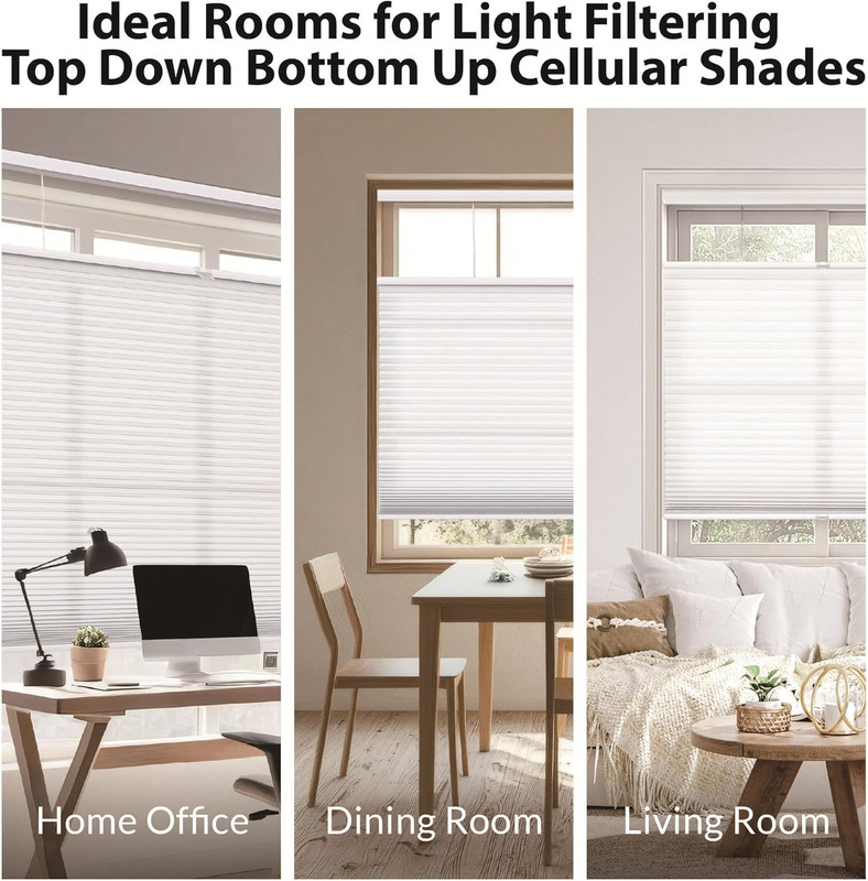Cordless Light Filtering Cellular Shade, 38" W x 54" H, Anchor Gray gallery