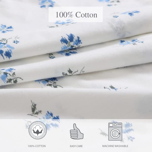 Queen Sheets, Cotton Percale Bedding Set, Crisp & Cool Ideal Bedding Set (B. gallery