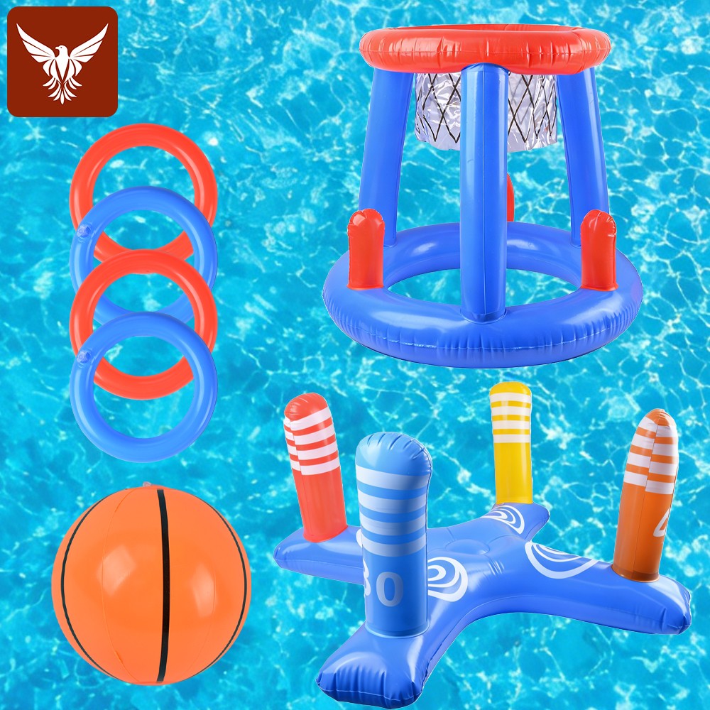 Inflatable Pool Toys Games Teens Water Floating Basketball Toss Game Set Gift gallery