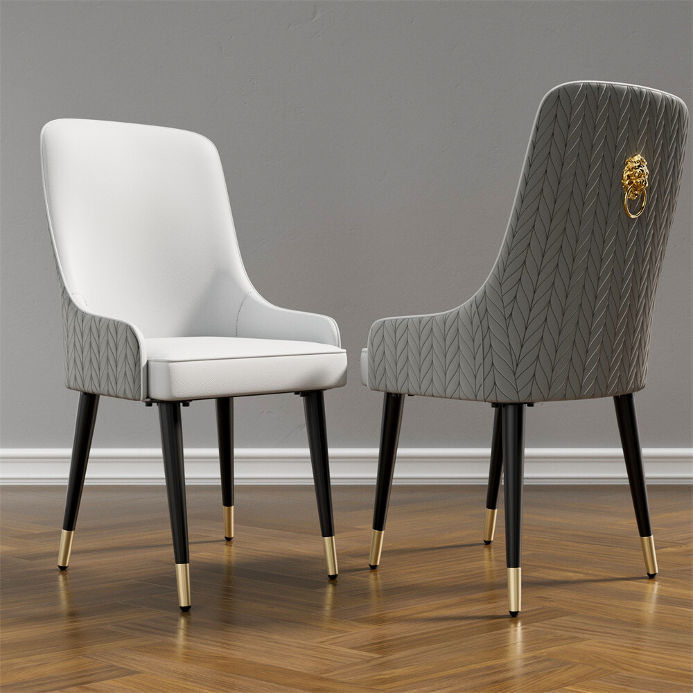 2x Detailed Stitching Dining Chairs Anti-scratch Upholstered Lion Head Pull Ring gallery