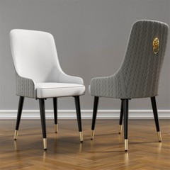 2x Detailed Stitching Dining Chairs Anti-scratch Upholstered Lion Head Pull Ring