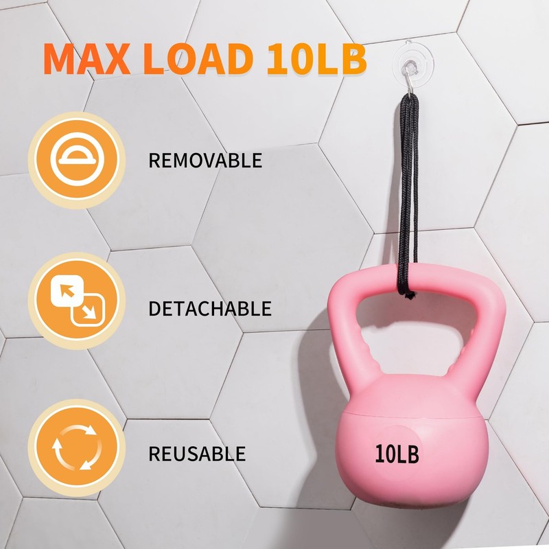 18 Pack Suction Cup Hooks Max Load 10LB, 1.77Inch Suction Cup Hook for Glass gallery