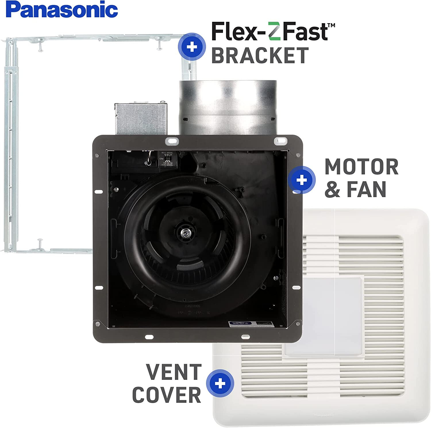 Panasonic FV-1115VQL1 WhisperCeiling DC Bathroom Ventilation Fan with LED Light gallery