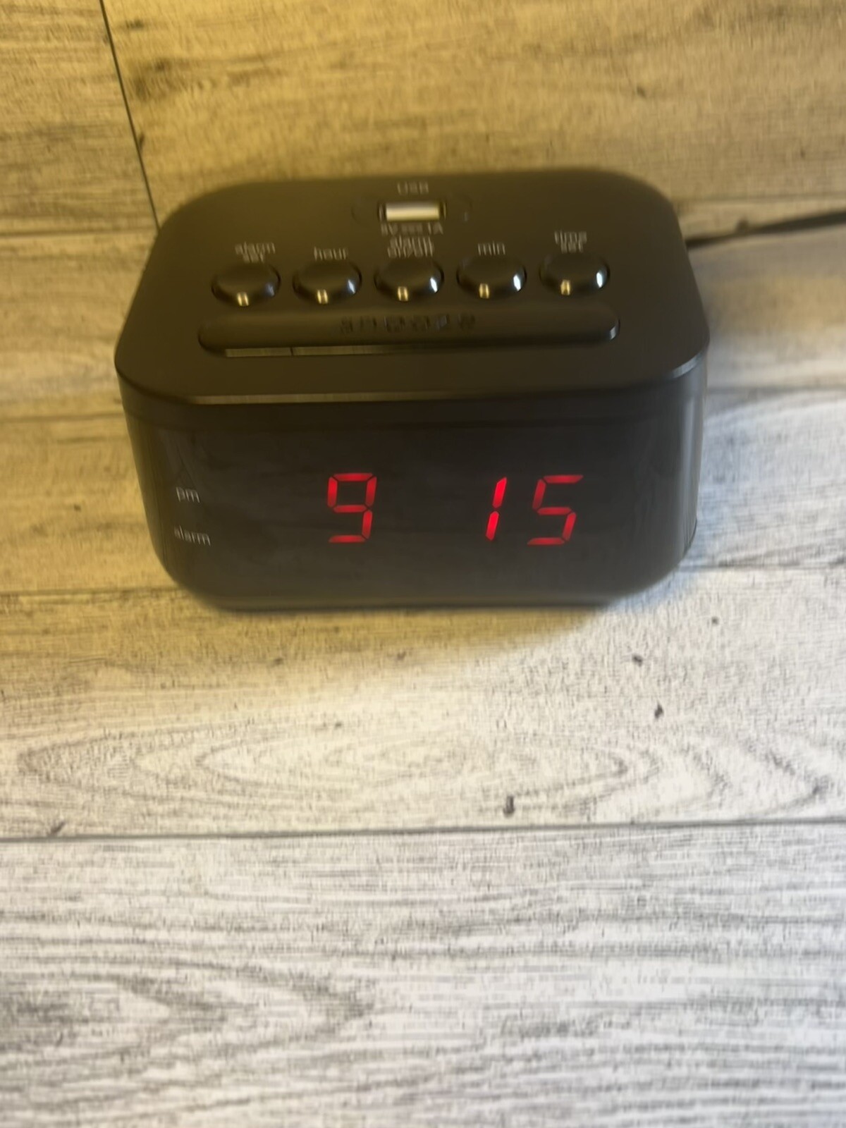 Sharp 5” Intertek Alarm Clock with Display USB Battery Backup Time Set SPC-235 gallery
