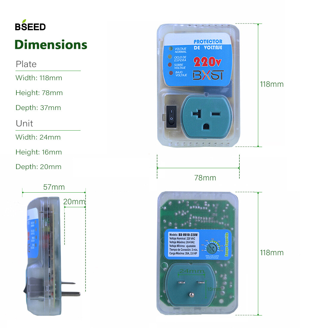 US Voltage Power Protector 220V Surge Refrigerator Appliance US Outlets Sockets gallery