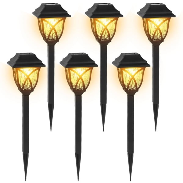 6Pack Solar Powered Stake Light OutdoorDecorative Landscape Lamp IP45Waterproof gallery