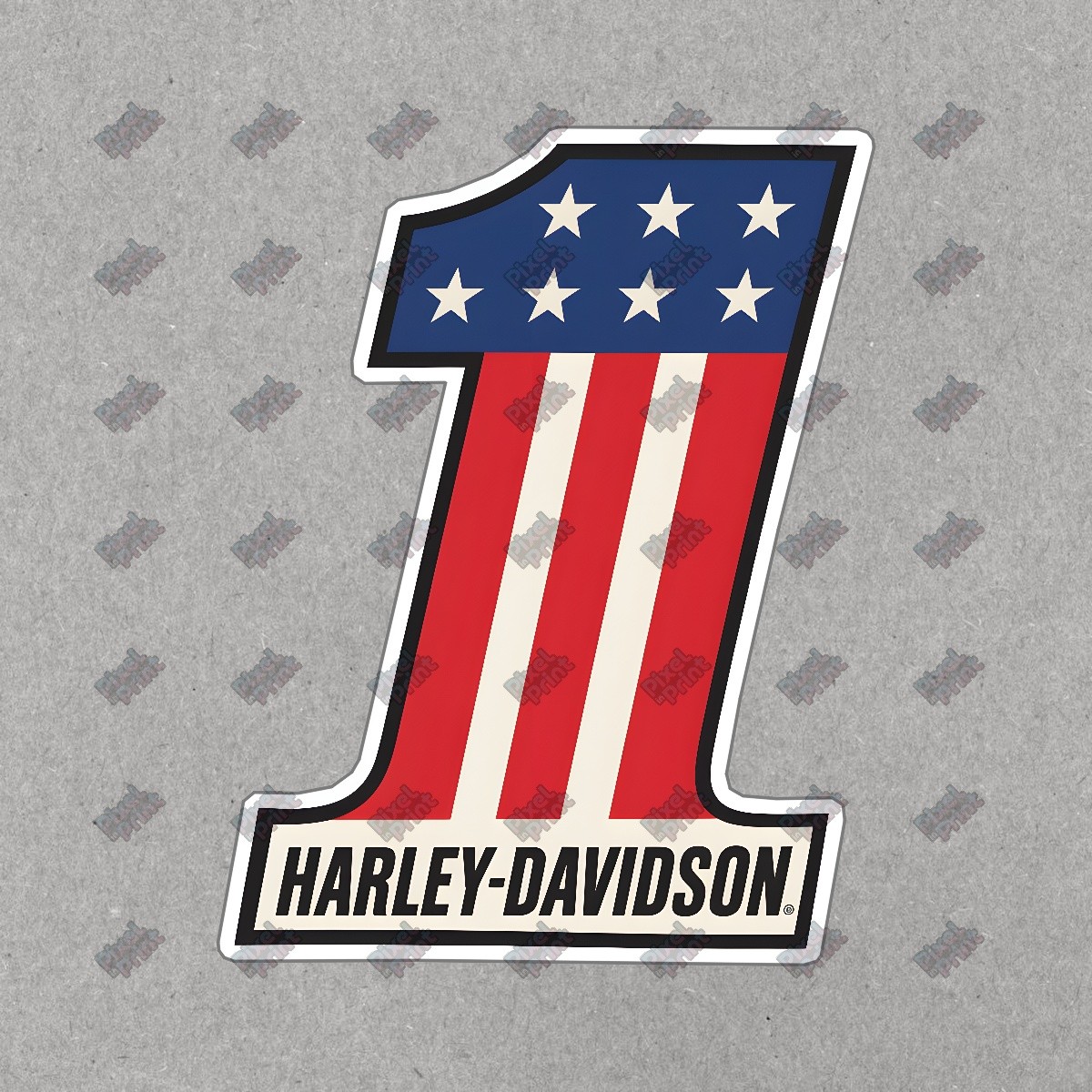 Bold Harley Davidson 1 Vinyl Sticker Patriotic American Flag 3 inch #9168 gallery