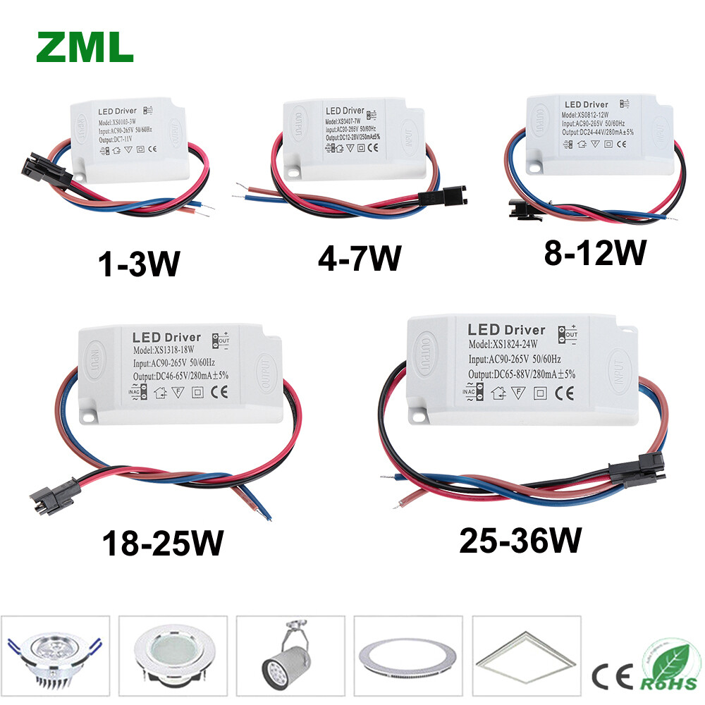 LED Driver power supply 1-3W 4-7W 8-12W 12-18W 36W 300mA AC-DC Transformator gallery