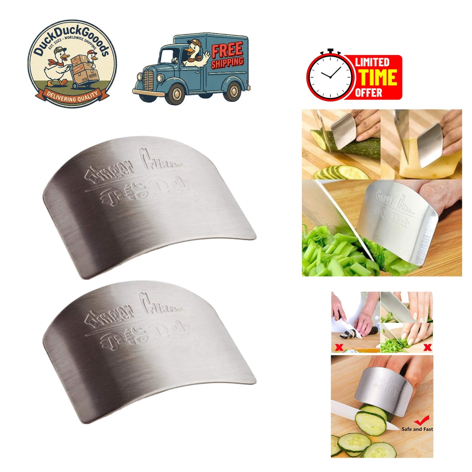 Adjustable 2PCS Finger Guards for Safe Vegetable & Fruit Cutting - Perfect Gift gallery