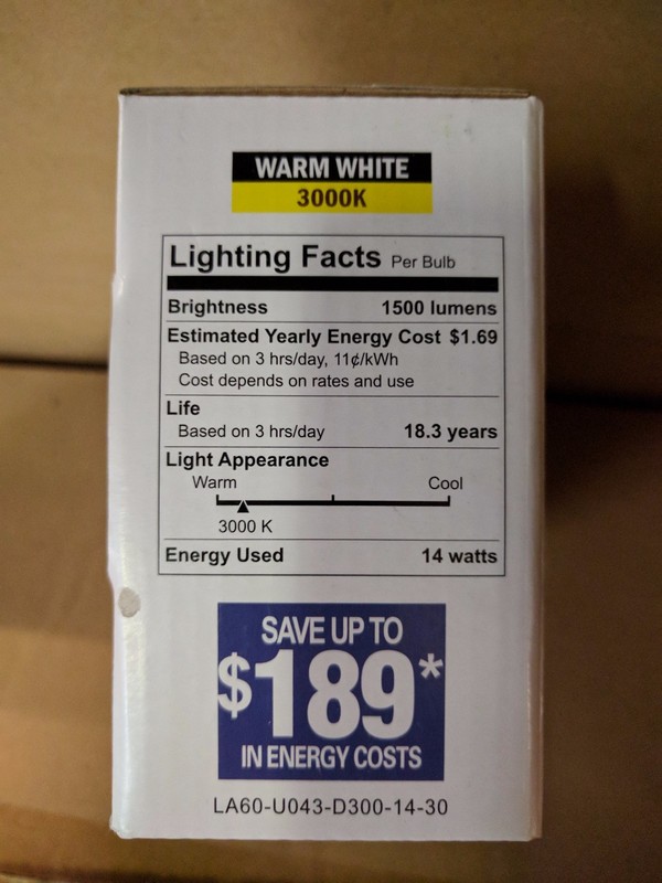(3 Pack) SimpleLED A19 LED Light Bulb 14W = 100W Equivalent, 3000K Warm White UL gallery