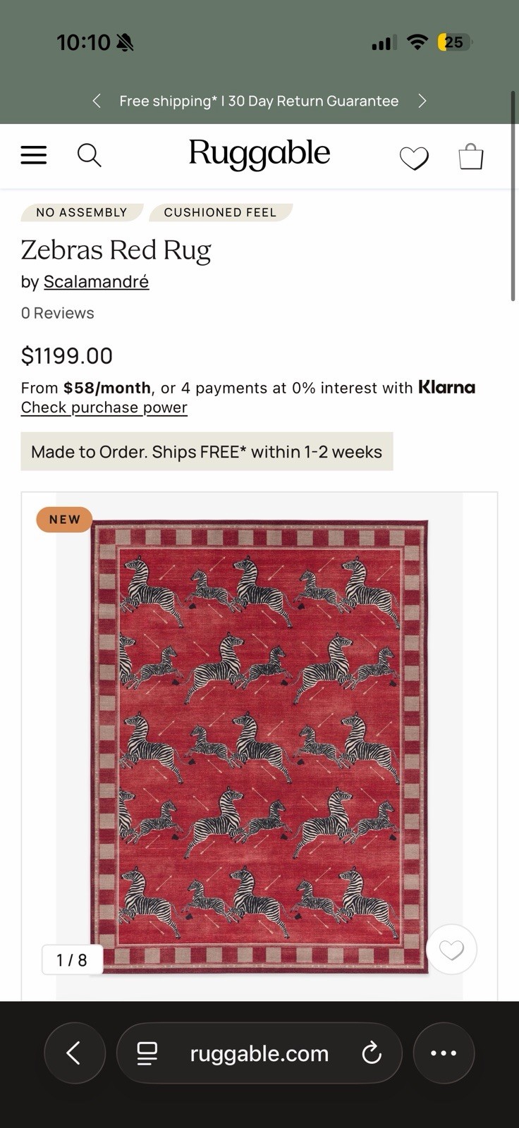 Brand New Scalamandre & Ruggable 9’x12’ Machine Washable Area Rug ($1199 retail) gallery