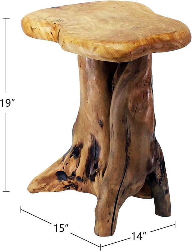 Rustic Natural Tree Stump Stool - 19'' Accent Table & Plant Stand gallery