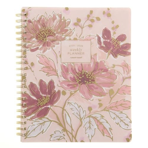 russell+hazel 2025-2026 Weekly Planner, Spiral Bound Blush Floral with Gold gallery