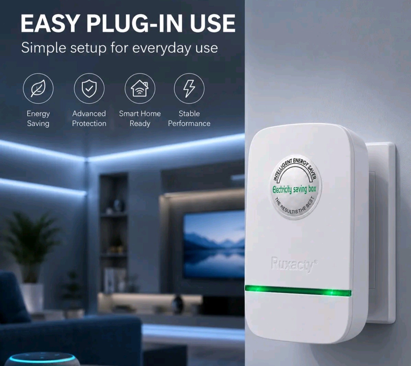 Compact Plug-In Power Box with US Plug, Built-In Indicator Light, Portable... gallery