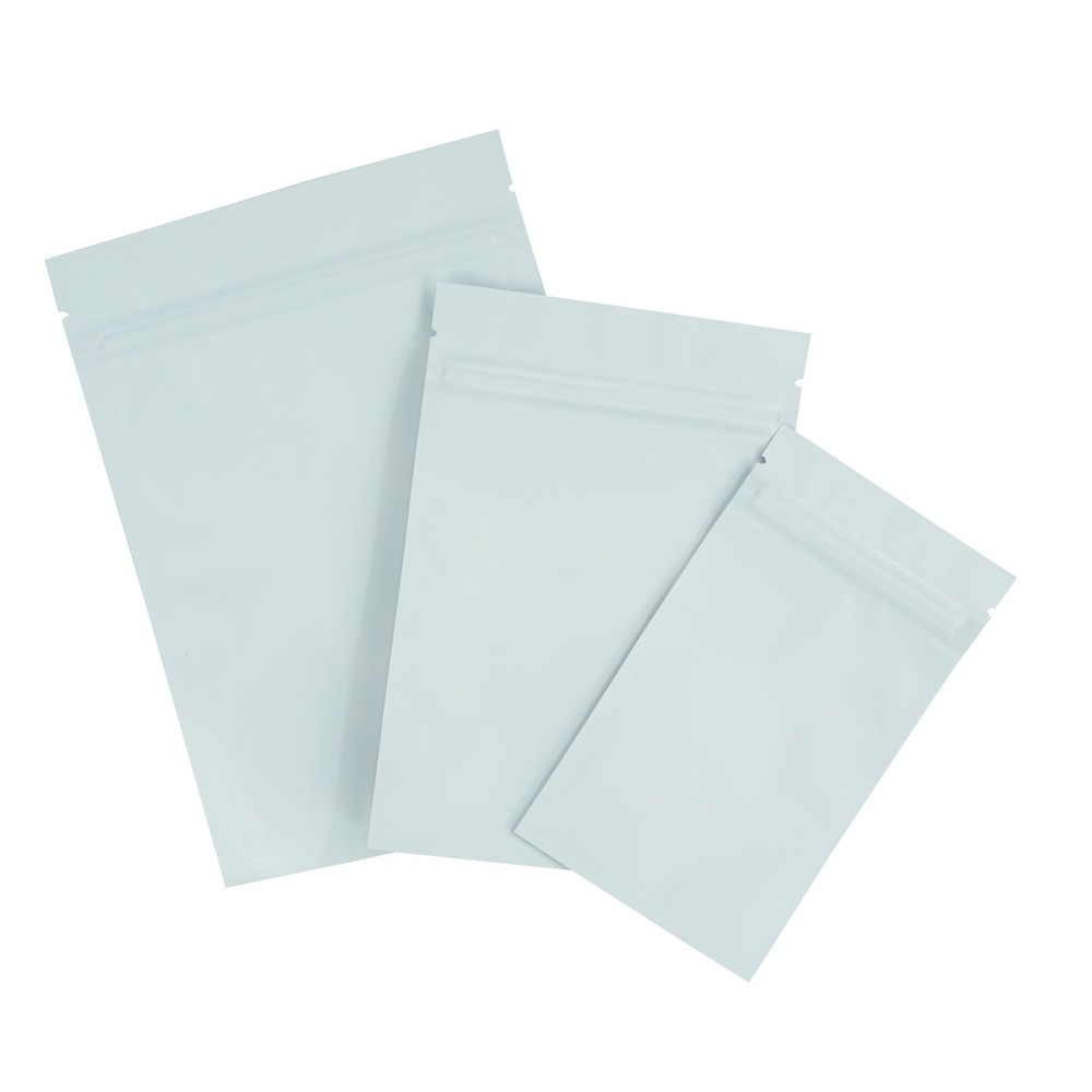 White Poly Plastic Zipper Bags with Window Candy Packaging Bags Heat Sealing