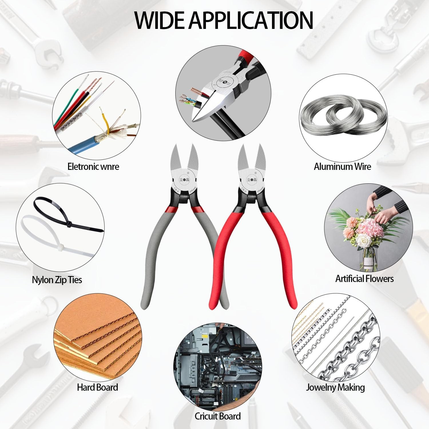 2Pack 6.5" Flush Wire Cutters Spring Loaded Diagonal Cutting Pliers Craft Tool gallery