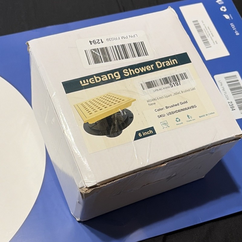 WEBANG 6 Inch Square Shower Drain Grate Brushed Gold USSHD6IN06AVBG gallery