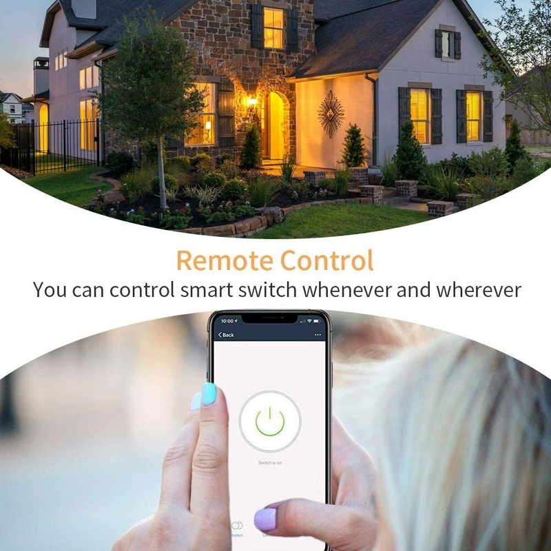 Smart Light Switch 2gang, Works with Alexa &Google Assistant, White 4pack gallery