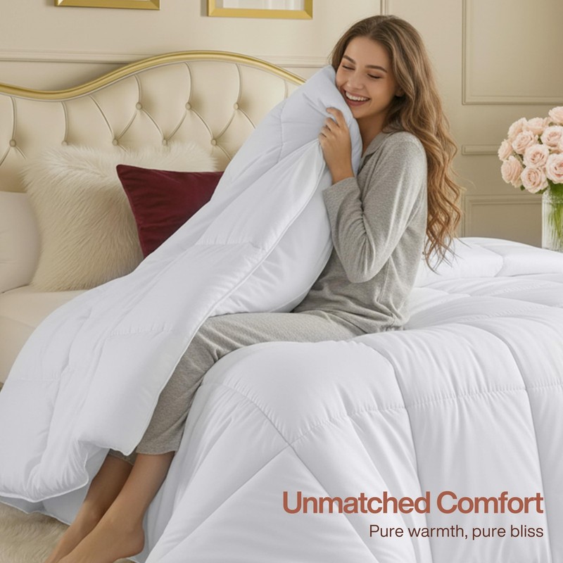 White Comforter King Size, Duvet Insert, Down Alternative Comforter gallery