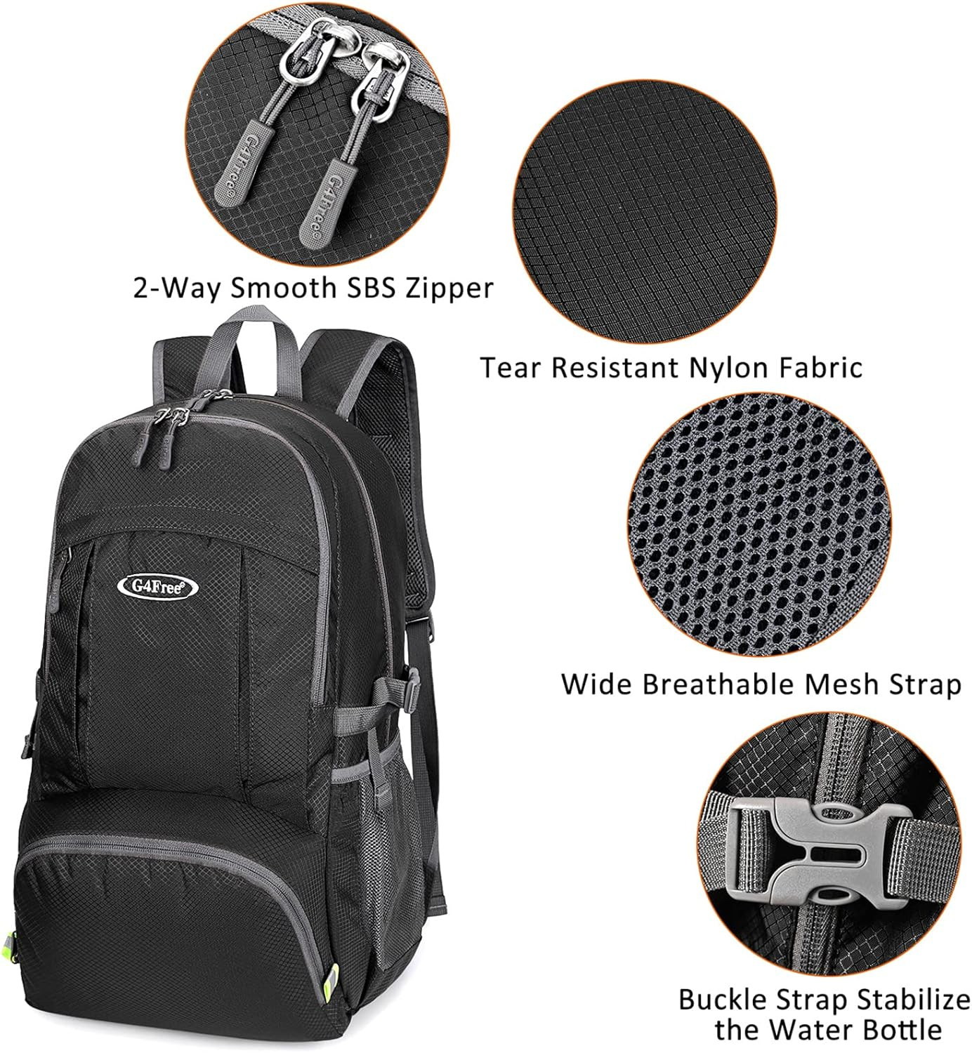 Lightweight Packable Hiking Backpack, Waterproof Travel Daypack 5
