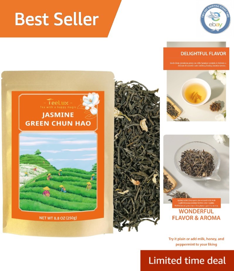 Natural Jasmine Green Tea 8.8 Ounce - Antioxidant-Rich Loose Leaf Delight gallery