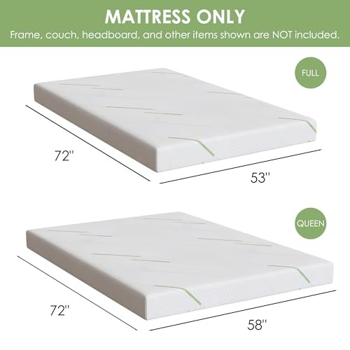 4 Inch Gel Memory Foam Sofa Mattress Queen Size, CertiPUR-US Certified, with gallery