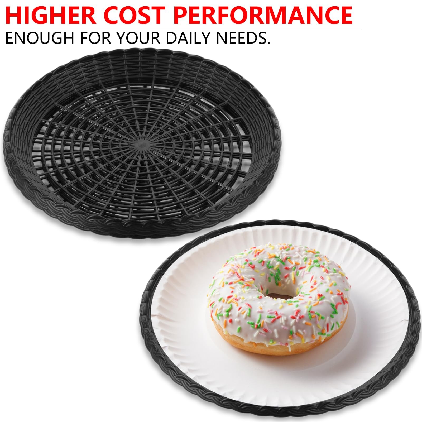 MIDELONG Reusable Plastic Paper Plate Holders, 9 Inch 10inch Holder, Black gallery