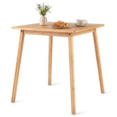 27.5” Square Bamboo Dining Table for 2-4 People, Dinner Table for Dining Room