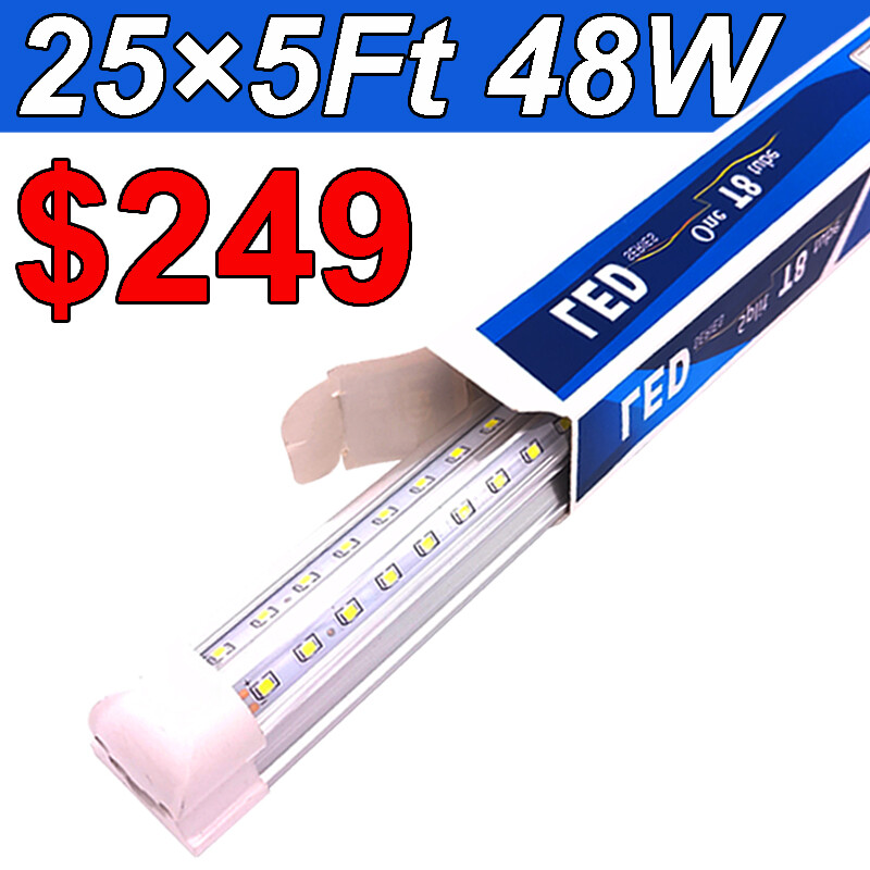 T8 Led 5FT 48W Integrated V Shaped LED Cooler&Freezer Tube,Linkable Garage Light gallery