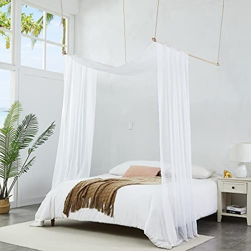 Bed Canopy Curtains in 55 x 288 Inch Size. Our 55"W x 288"L (Pack of 1) White gallery