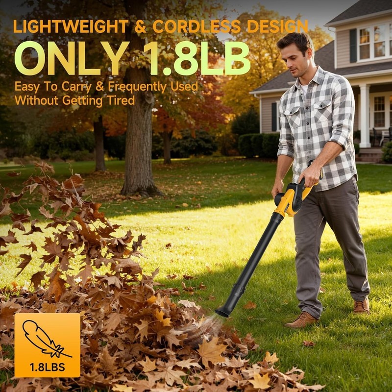 Efficient Battery-Powered Leaf Blower with Two Batteries & Fast Charger Included gallery