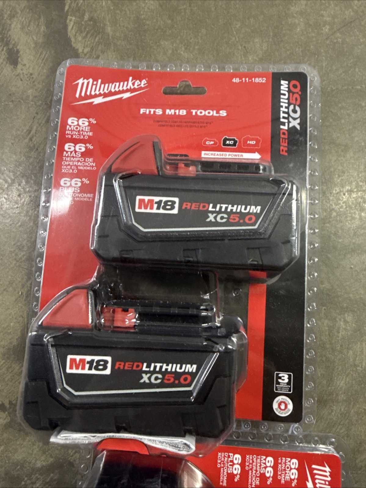 (2) NEW Milwaukee M18 REDLITHIUM XC5.0 Extended Capacity Battery Pack - Black... gallery