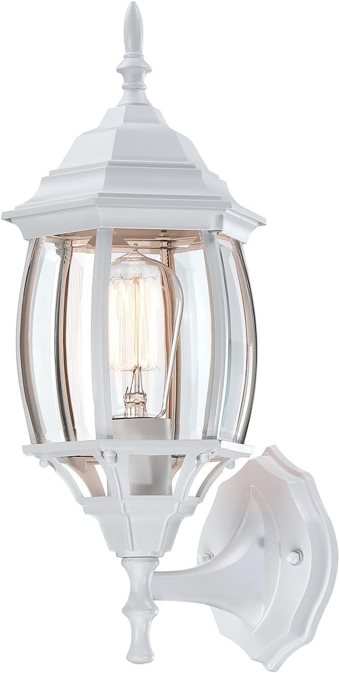 16.8 Inch White Outdoor Wall Light, Outside Porch Sconce White Outdoor Light ... gallery