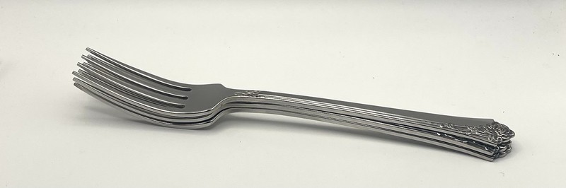 (3) Oneida Heirloom Cube DAMASK ROSE Stainless Dinner Fork Lot ~ 8 1/8” gallery