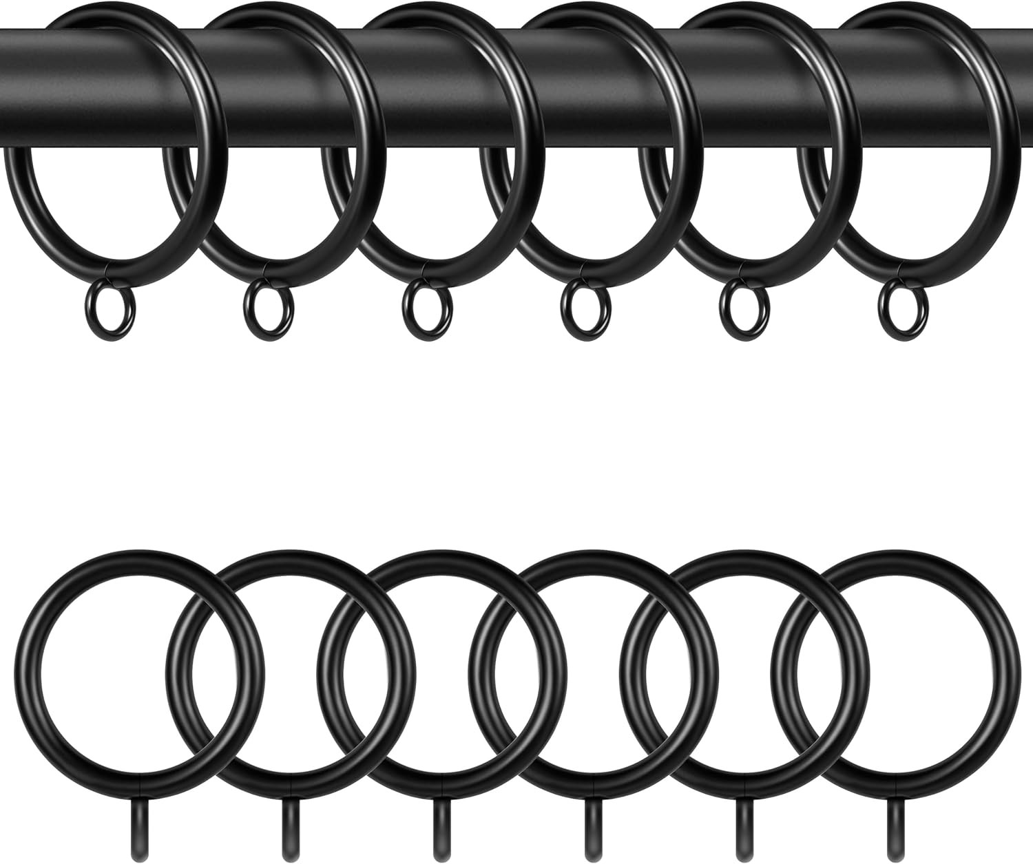 Curtain Rings with Eyelets,48 Pack Metal Black Curtain Rings for Pinch Pleat Cur gallery
