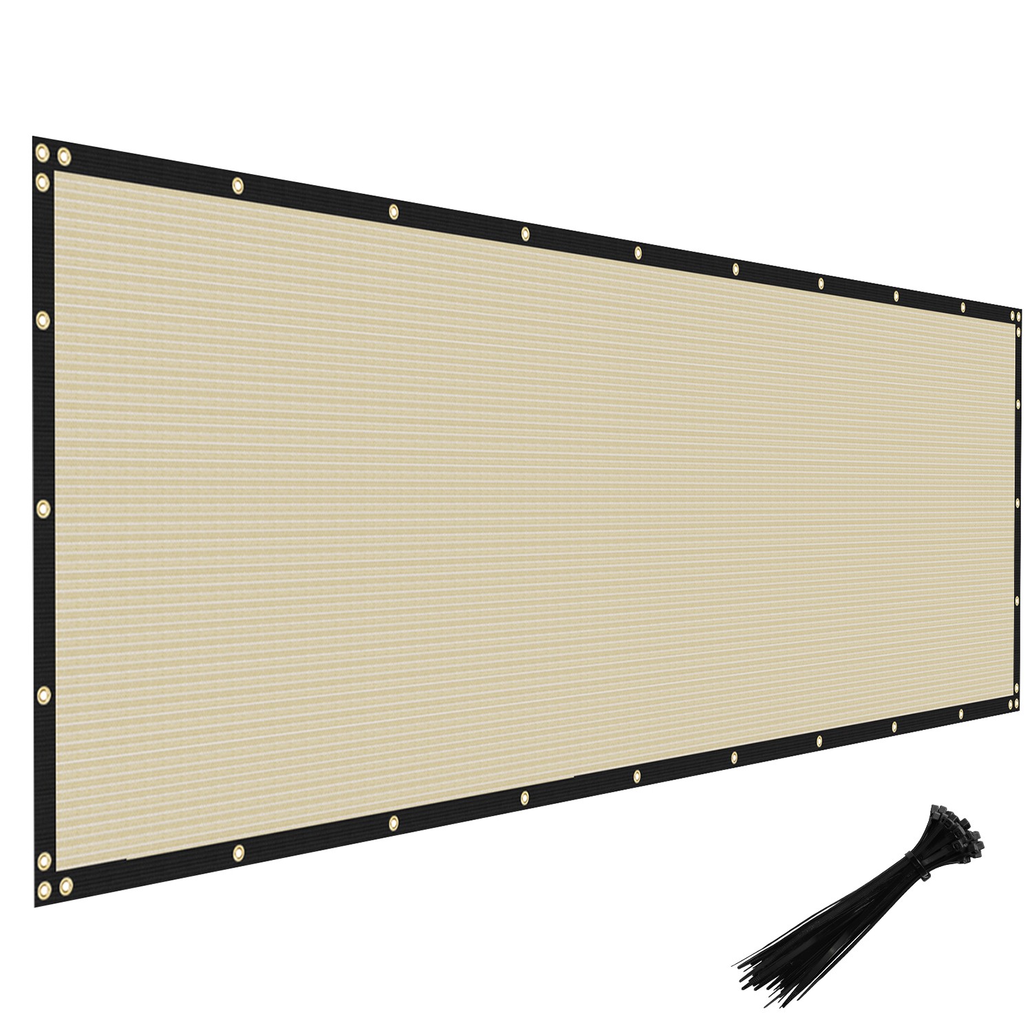 16ft Fence Privacy Screen Heavy Duty Fence Cover Garden Wall Backyard Beige gallery