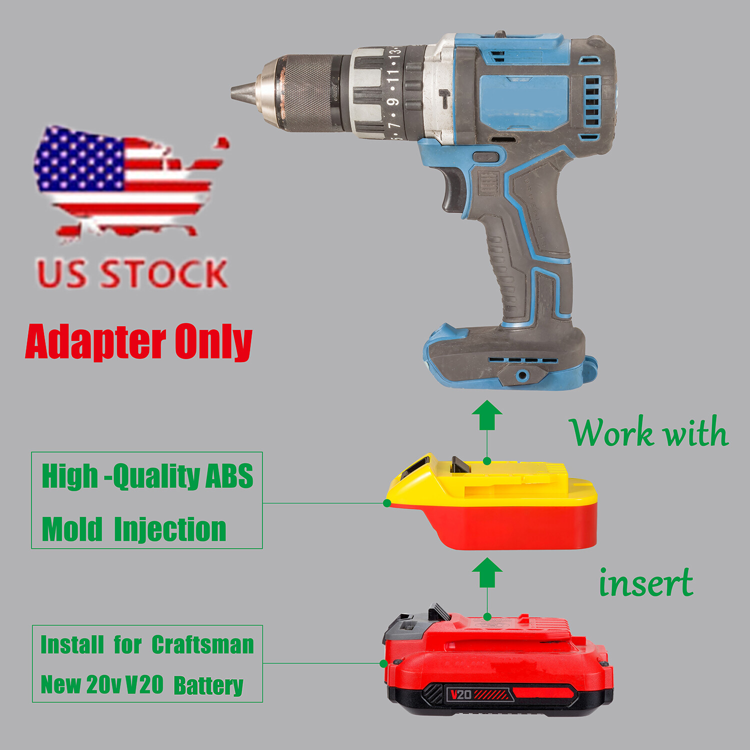 Adapter for Hercules 20v Tool To for Craftsman NEW20v V20 Type Battery w/BMS SYS gallery