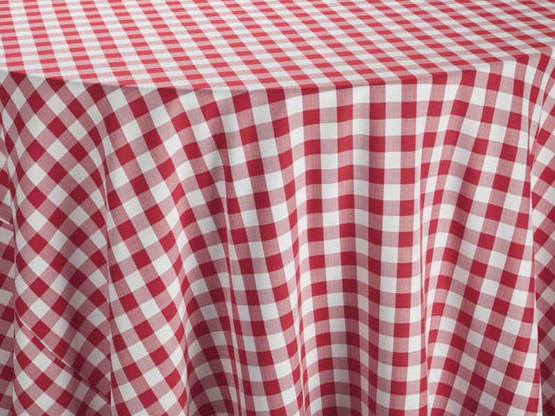 Red & White Spun Poly Royal Fabric Linen Tablecloth 42-In Square Size 42" X 42" gallery