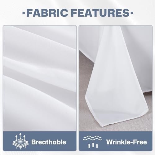 Flat Sheets Pack,Brushed Microfiber Bed Sheets, Soft & Queen 6 White gallery
