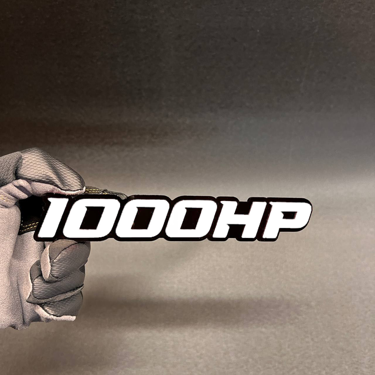 1X 1000 HP Custom 3D Car Emblem Multicolor Acrylic Badge Decal BLACK - WHITE gallery