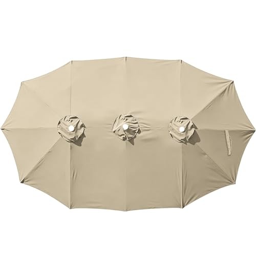 15ft Double-sided Umbrella Replacement Canopy only fits 15ft 12ribs Frame Khaki gallery