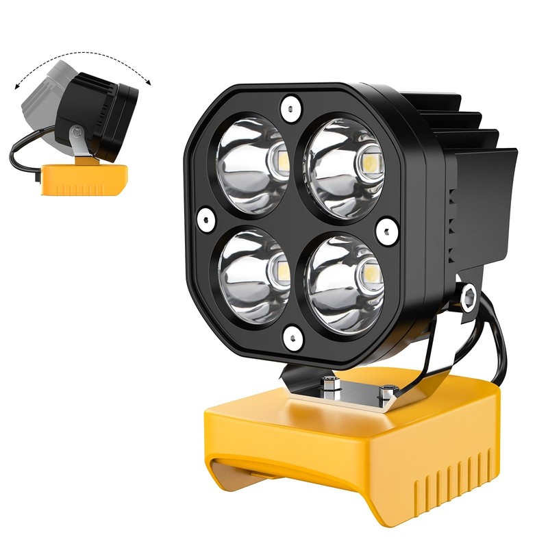 40W 6000LM LED Work Light Compatible with Dewalt 20V Battery gallery